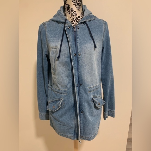 Ci Sono Jackets & Blazers - Ci Sono Hooded Denim Anorak Jacket